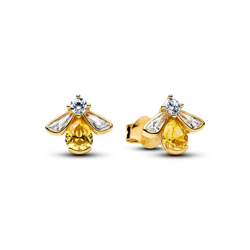 Pandora Timeless Gold Plated Zirconia Yellow Honey Bee Stud Earrings 264559C01-zoom-