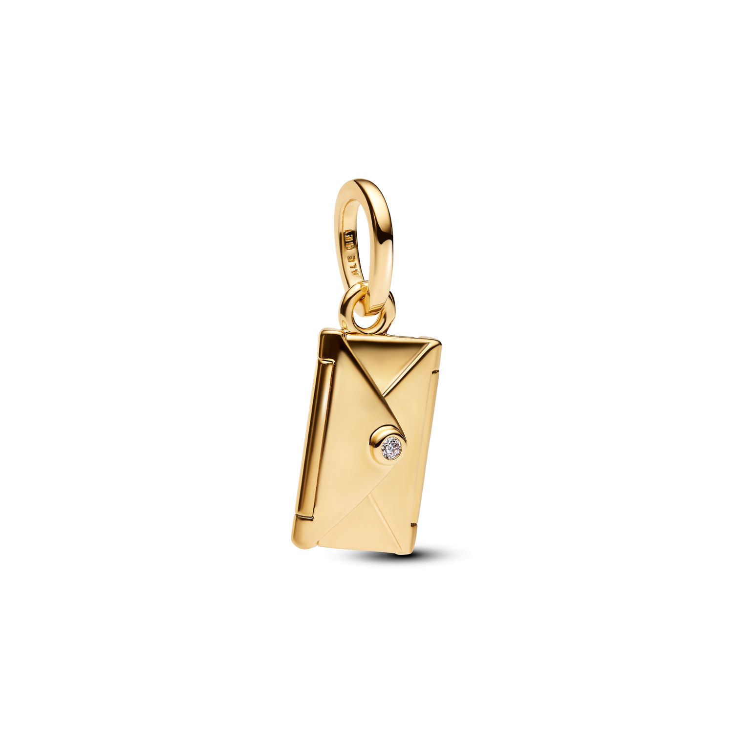 Pandora Moments Gold Plated Engravable & Openable Envelope Pendant 764421C01