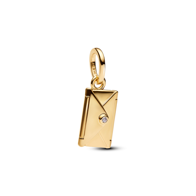 Pandora Moments Gold Plated Engravable & Openable Envelope Pendant 764421C01-zoom-