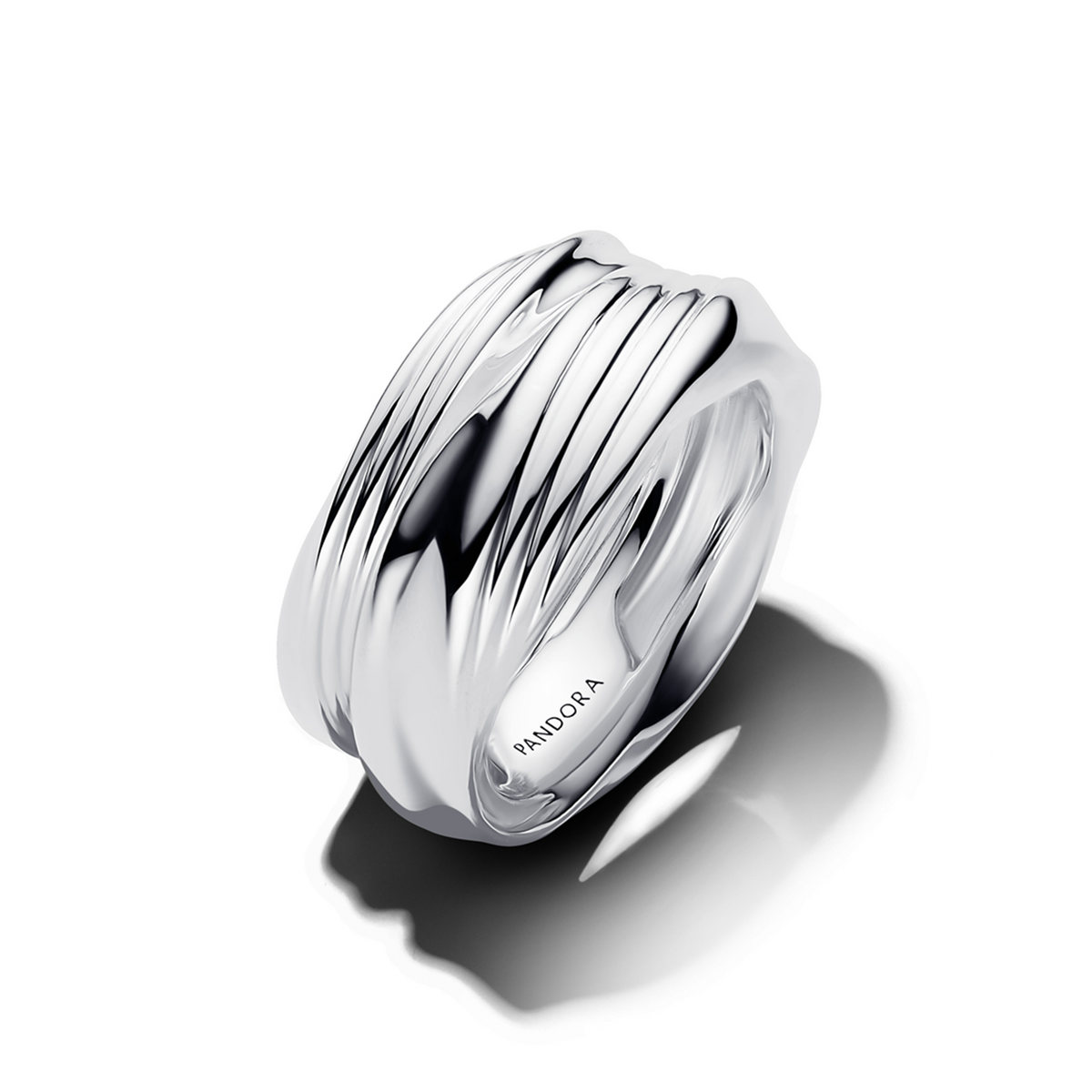 Pandora Essence 925 Sterling Silver Twisted Double Ring 193890C00-54