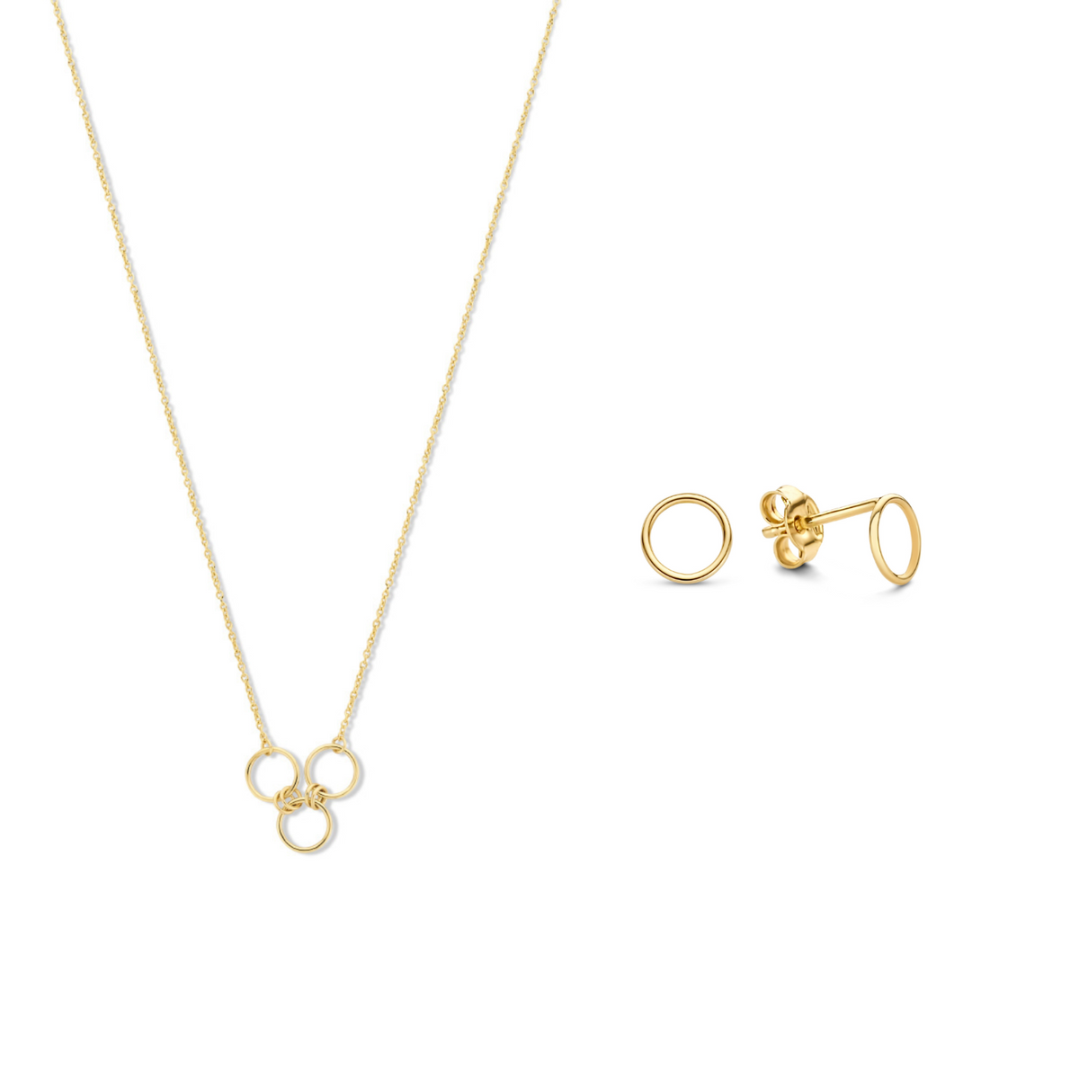 Isabel Bernard Cadeau d'Isabel 14 karat gold necklace and earrings gift set with rings IB90180