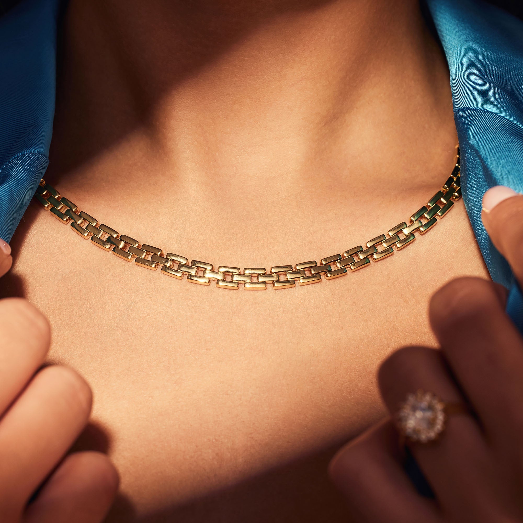 Parte Di Me Bibbiena Poppi Dante 925 Sterling Silver Gold Plated Link Necklace PDM34090