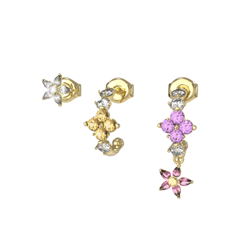 Guess Secret Garden Gold-coloured Earrings JUBE06035JWYGMCT-U-zoom-