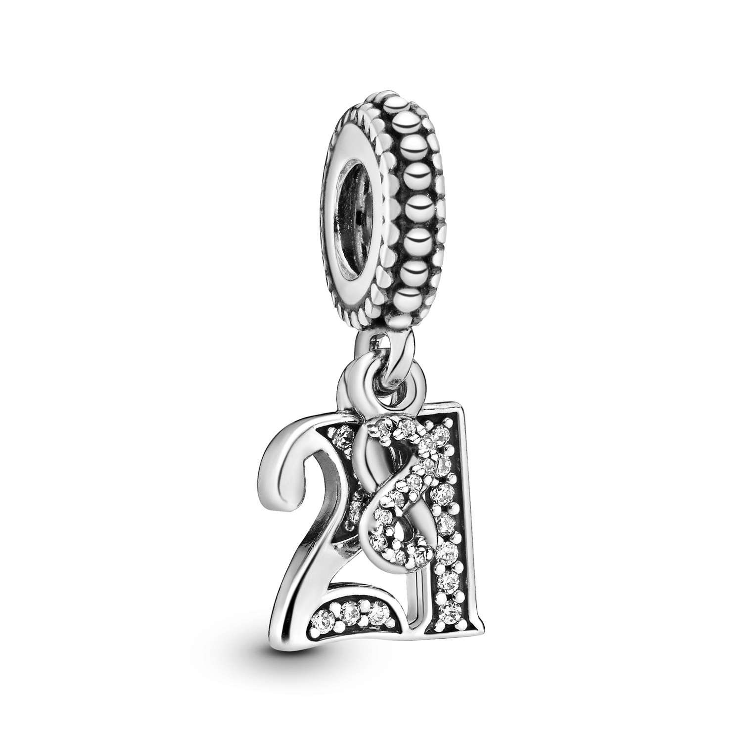 Pandora People 925 Sterling Silver 21st Celebration Dangle Charm 797263CZ