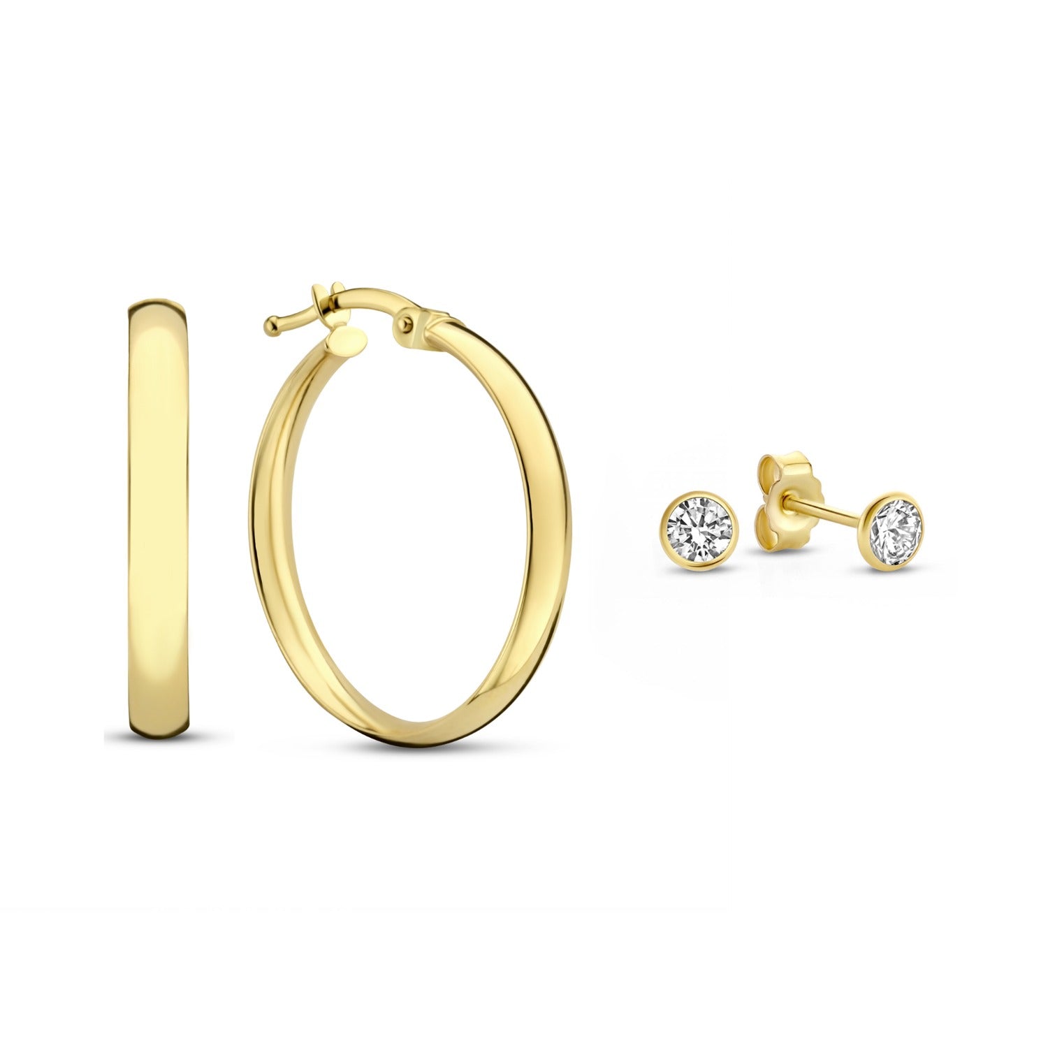 Isabel Bernard Cadeau d´Isabel 14 Carat Golden Earrings Set IB90121