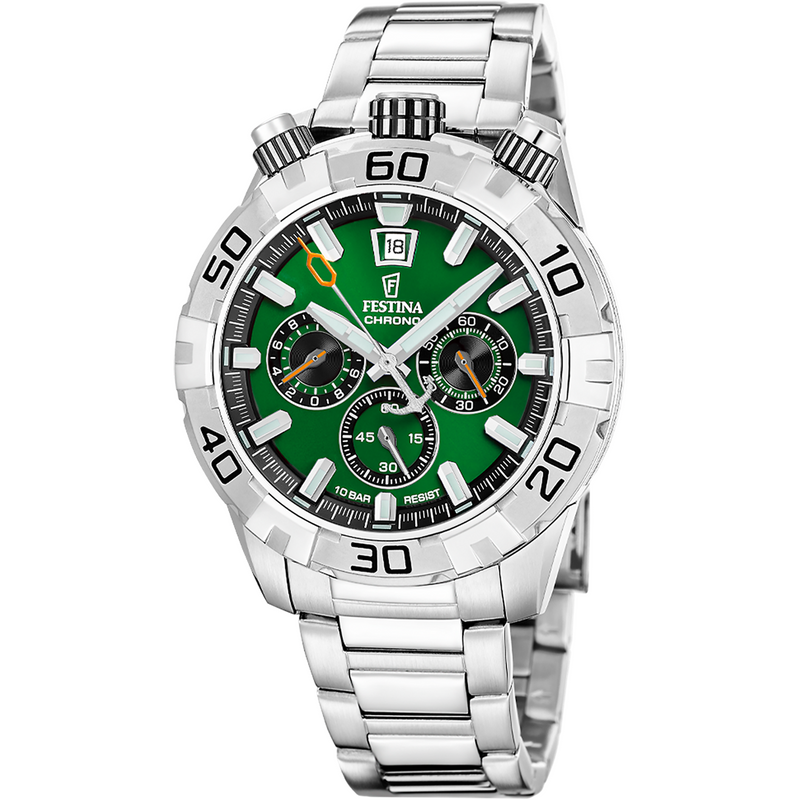 Festina Bullhead Green Chronograph Men's Watch F20743/2-zoom-