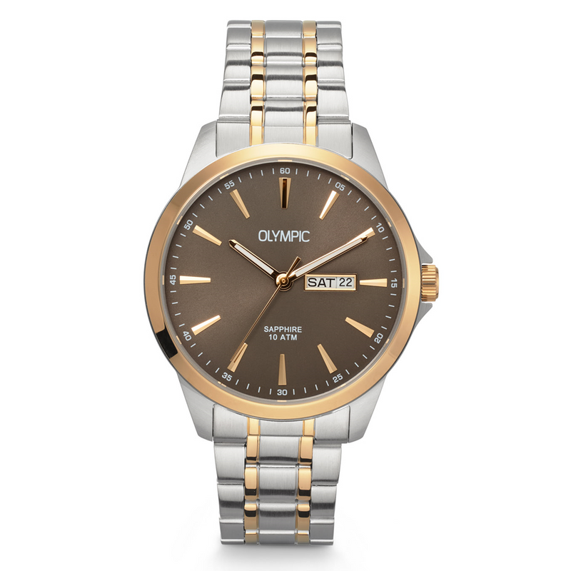 Olympic John Zilverkleurig Herenhorloge OL26HSS322B-zoom-