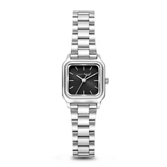 Violet Hamden Dawn Base Square Women's Watch Silver Coloured and Black VH09042