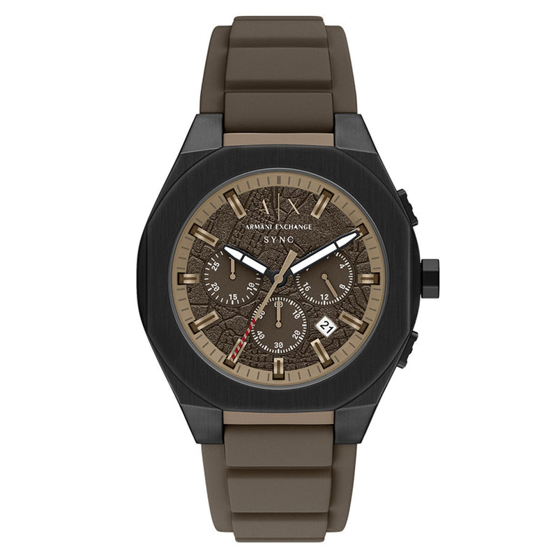 Armani Exchange Sync Round Brown Dial Watch AX4293-zoom-
