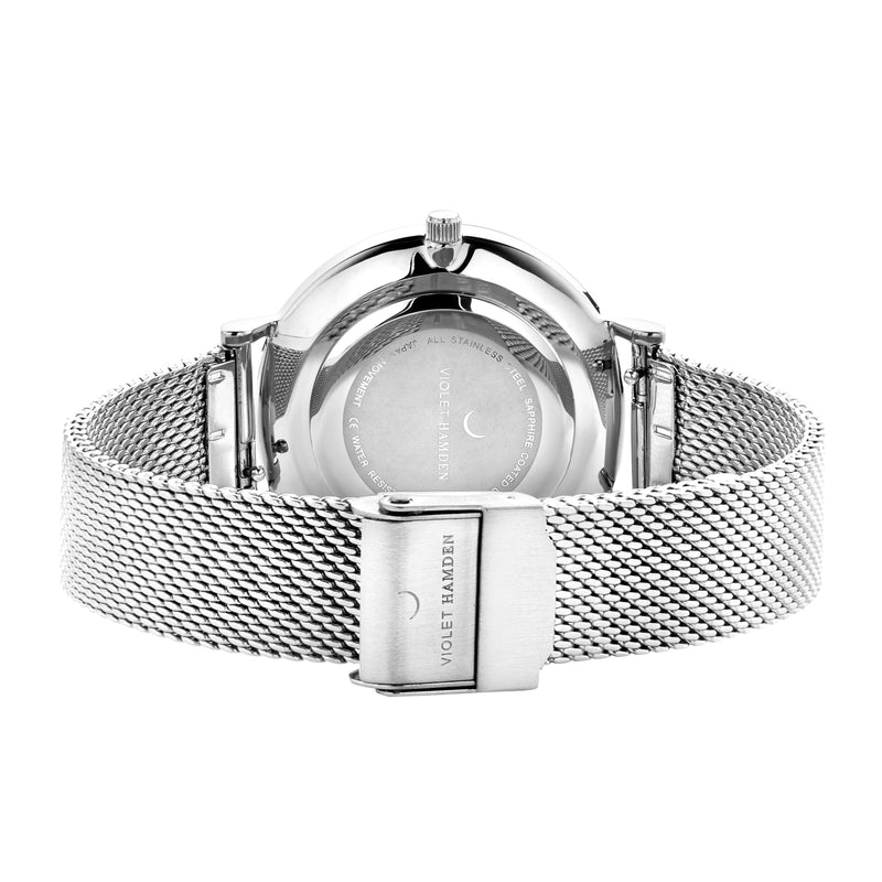 Violet Hamden Day & Night Ronde Dameshorloge Zilverkleurig en Wit VH08001-zoom-