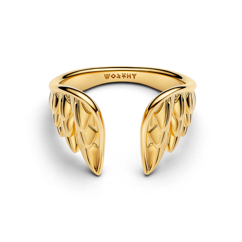 Pandora Marvel Gold Plated Thor Wings Open Ring 164222C00-56-zoom-