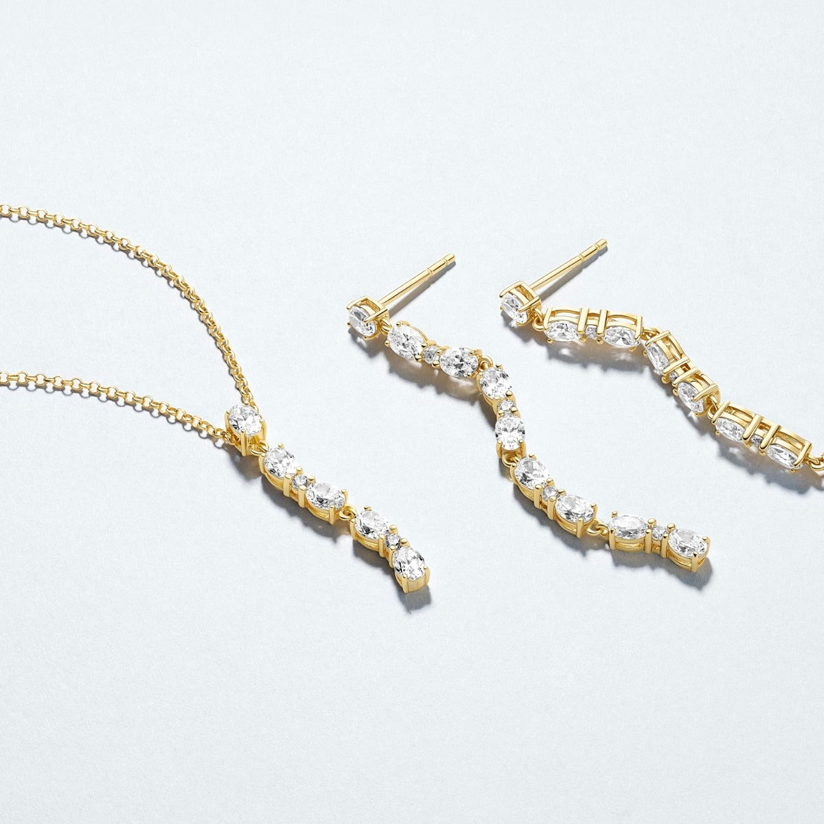 Sif Jakobs Ellera 925 Sterling Silver Earrings with 18 Karat Gold Plating SJ-E2417-CZ-YG