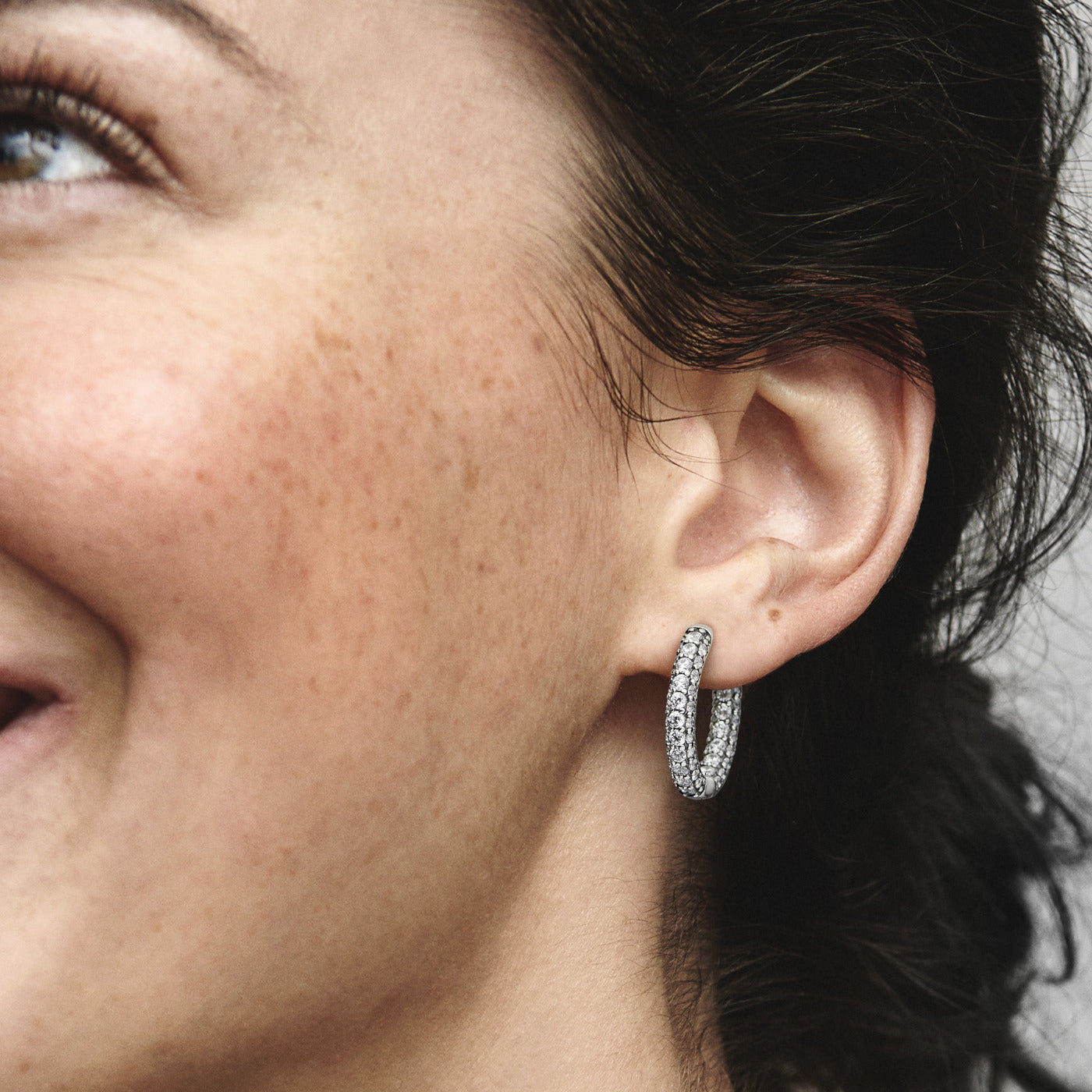 Pandora Timeless 925 Sterling Silver Pavé Single-row Earrings 292624C01