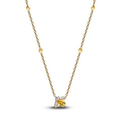 Pandora Timeless Gold Plated Zirconia Yellow Honey Bee Pendant Necklace 364560C01-45
