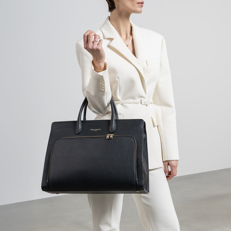 Isabel Bernard Honoré Nadine Zwarte Handtas van Kalfsleer IB25032-zoom-