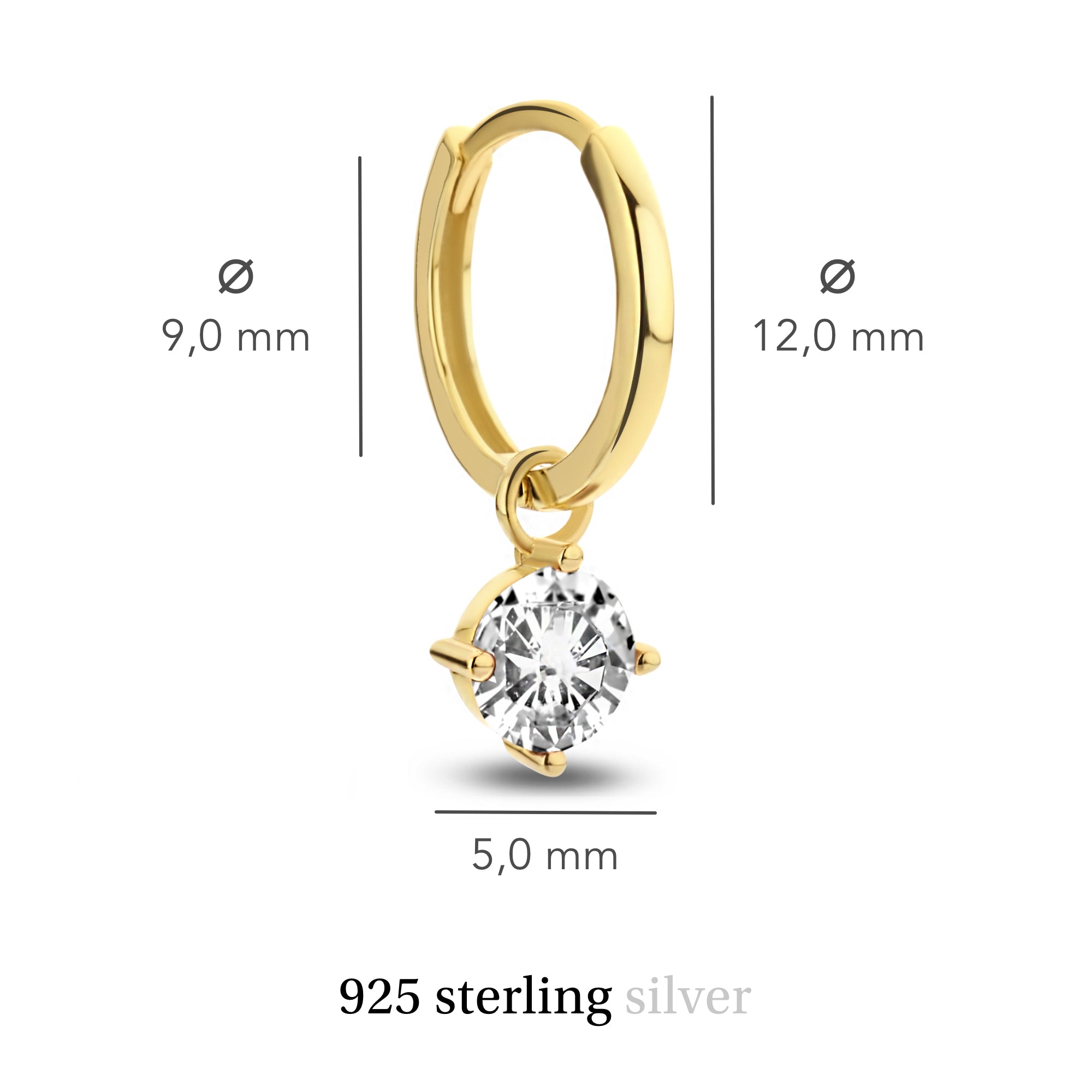 Violet Hamden Venus 925 Sterling Zilveren Goudkleurige Creolen Met Geboortesteen VH360017-SEP