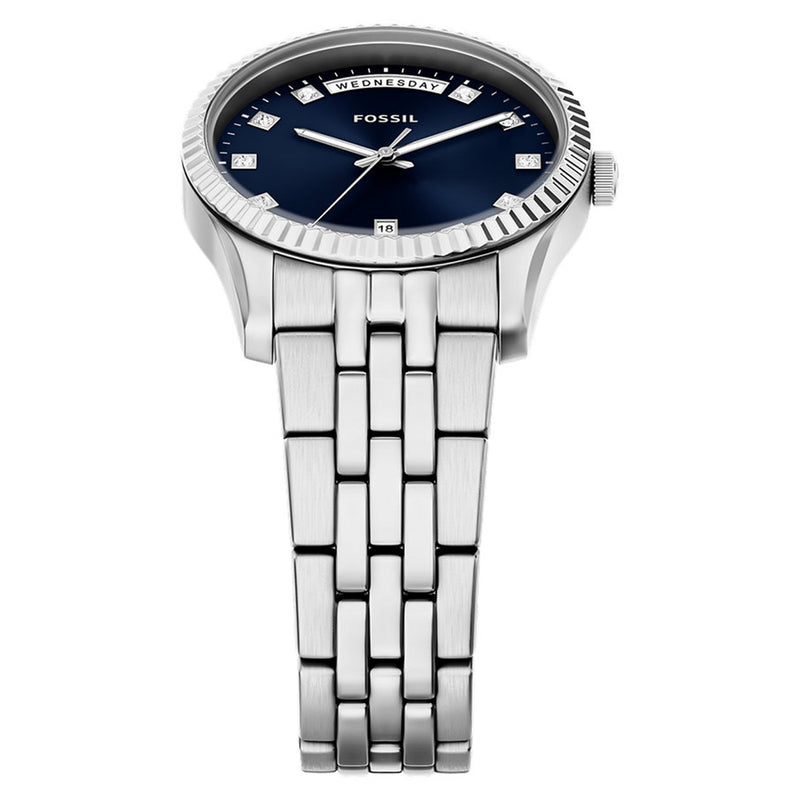 Fossil Scarlette Round Blue Dial Watch ES5457-zoom-