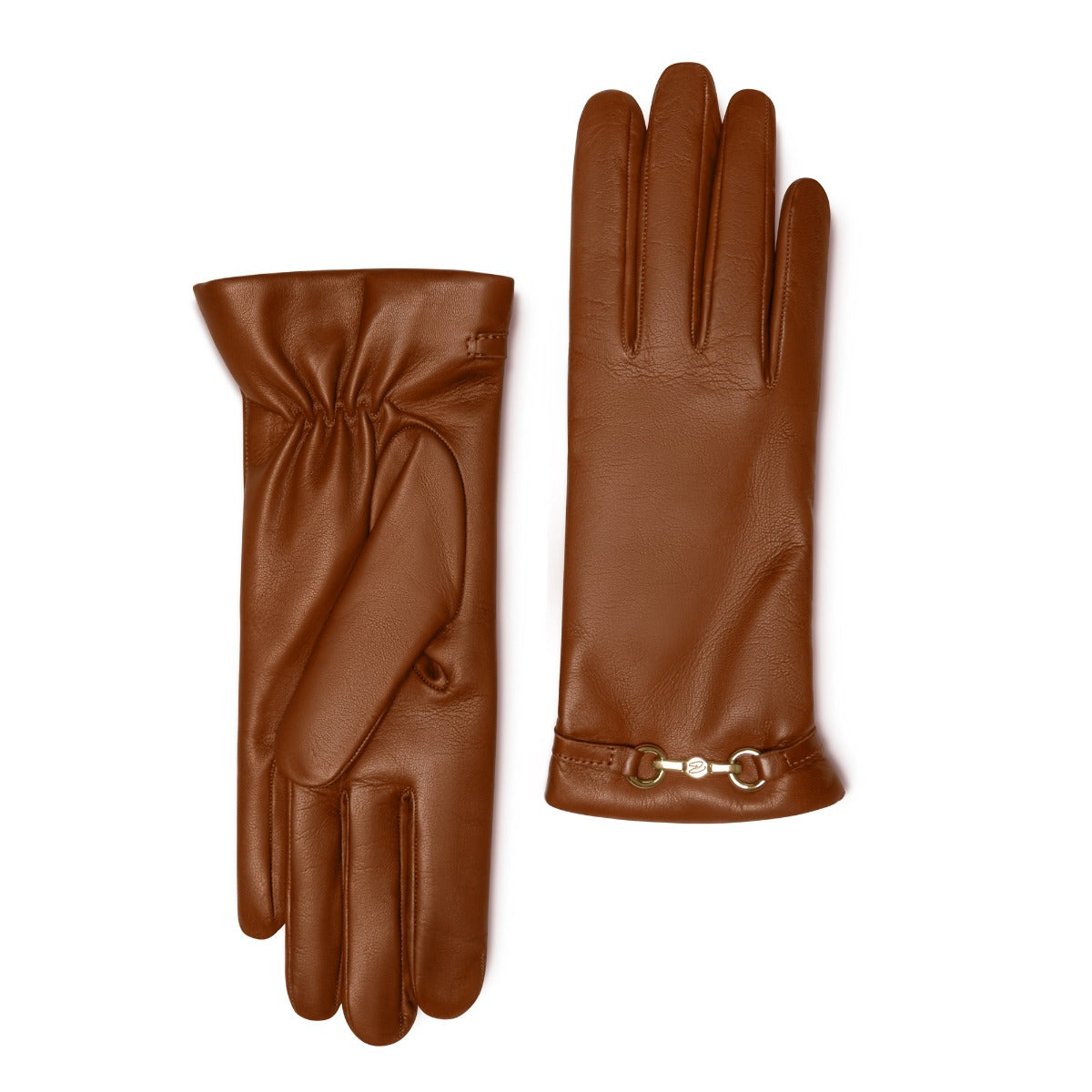 Isabel Bernard Honoré Marcelia cognac goatskin leather gloves IB67001-336-7