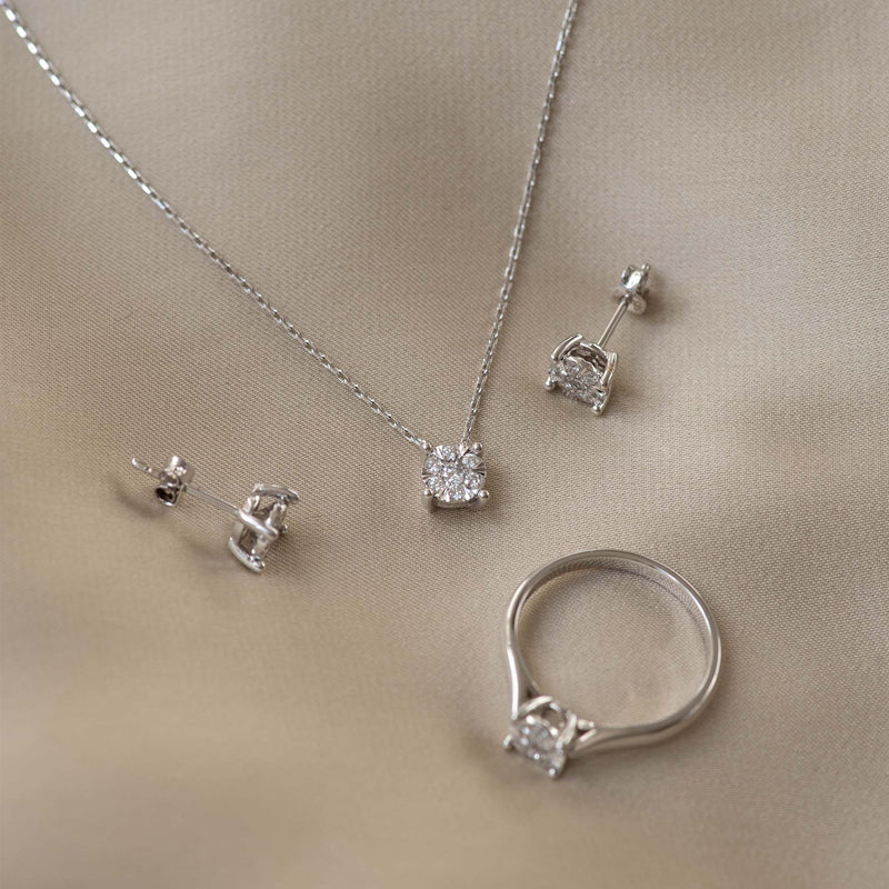 Isabel Bernard De la Paix Hanaé 14 karaat witgouden oorknoppen | diamant 0.28 ct | IBD360014-zoom-