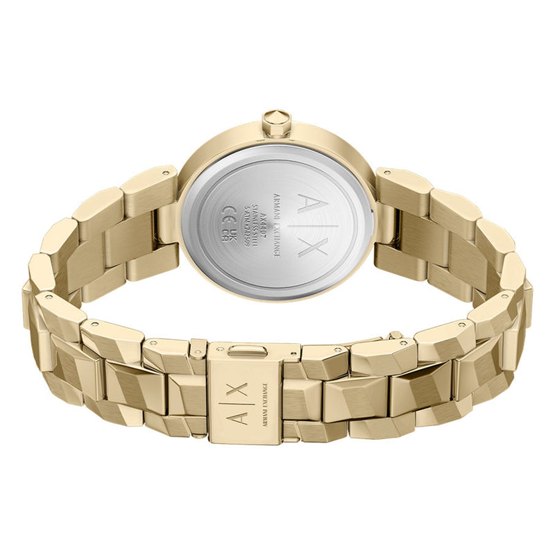 Armani Exchange Audora Round Gold Dial Watch AX4407-zoom-