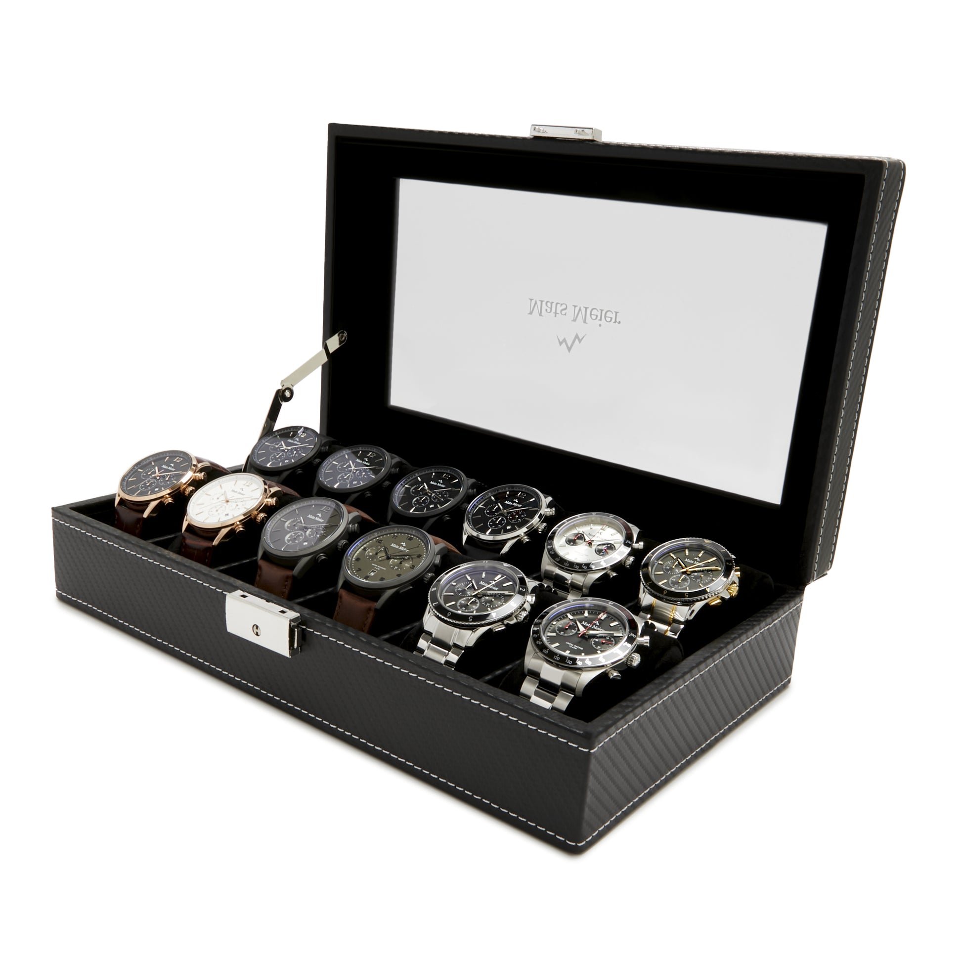 Mats Meier Mont Fort Black Watchbox voor 12 Watchs