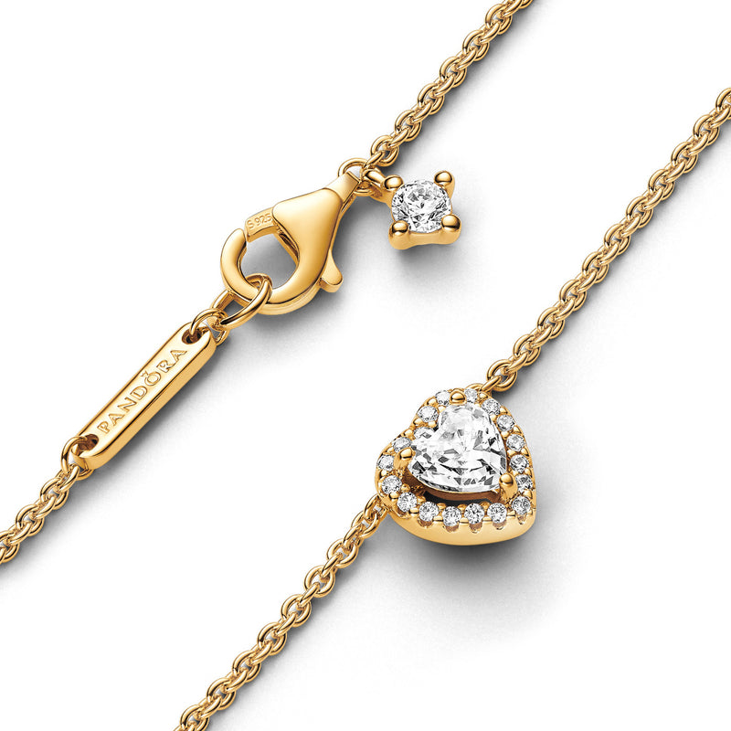 Pandora Timeless Heart Necklace 368425C01-45with14 Carat Gold Plating-zoom-