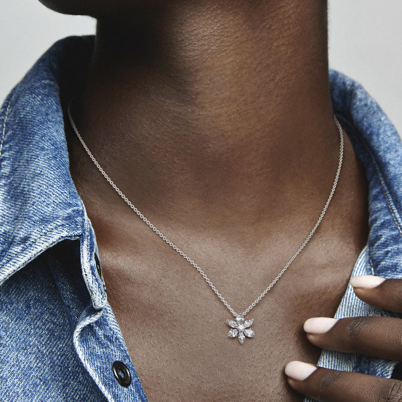 Pandora Timeless 925 Sterling Silver Sparkling Herbarium Cluster Pendant Necklace 392387C01-45-zoom-