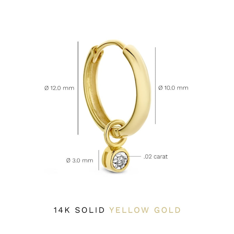 Isabel Bernard De La Paix Inaya 14 karaat gouden oorringen | Diamant 0.02 ct | IBD360022-zoom-