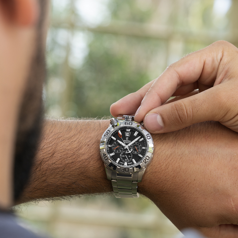 Festina Bullhead Black Chronograph Men's Watch F20743/6-zoom-