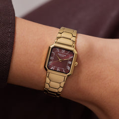 Parte di Me Orologio Square ladies watch gold coloured and dark brown PDM09031