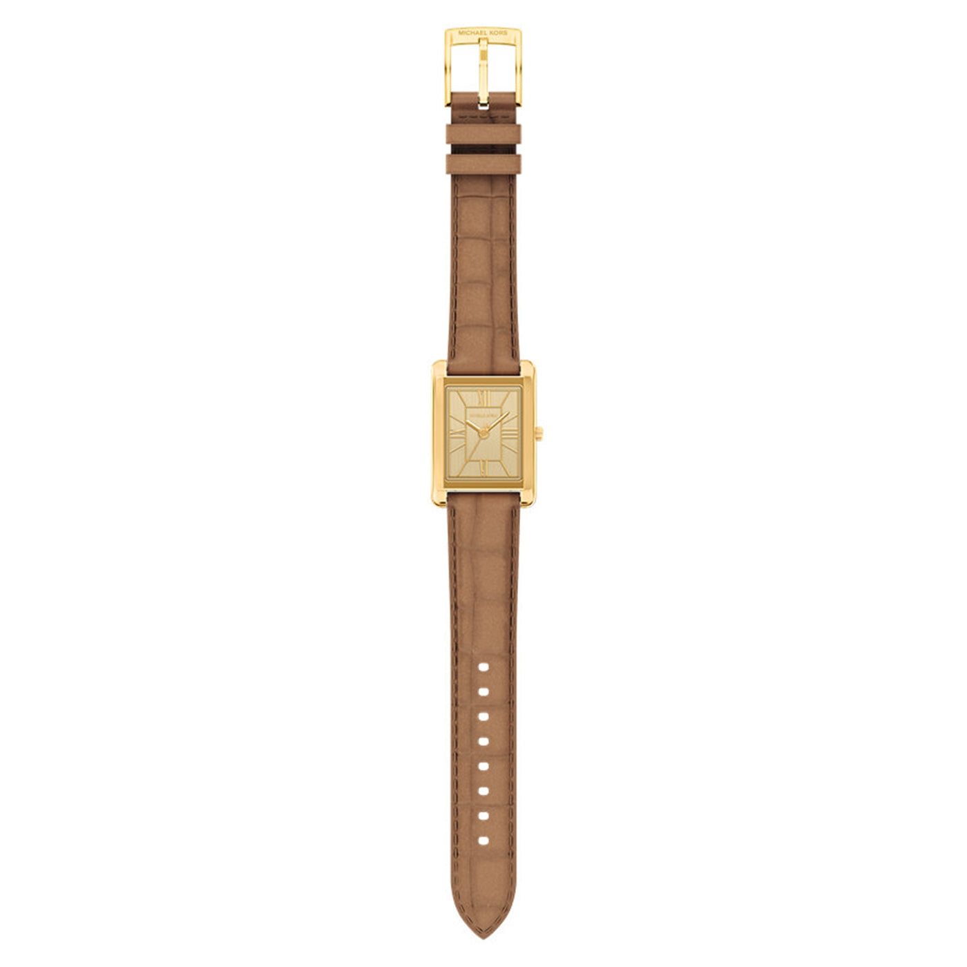 Michael Kors Essex Rectangular Gold Dial Watch MK7584