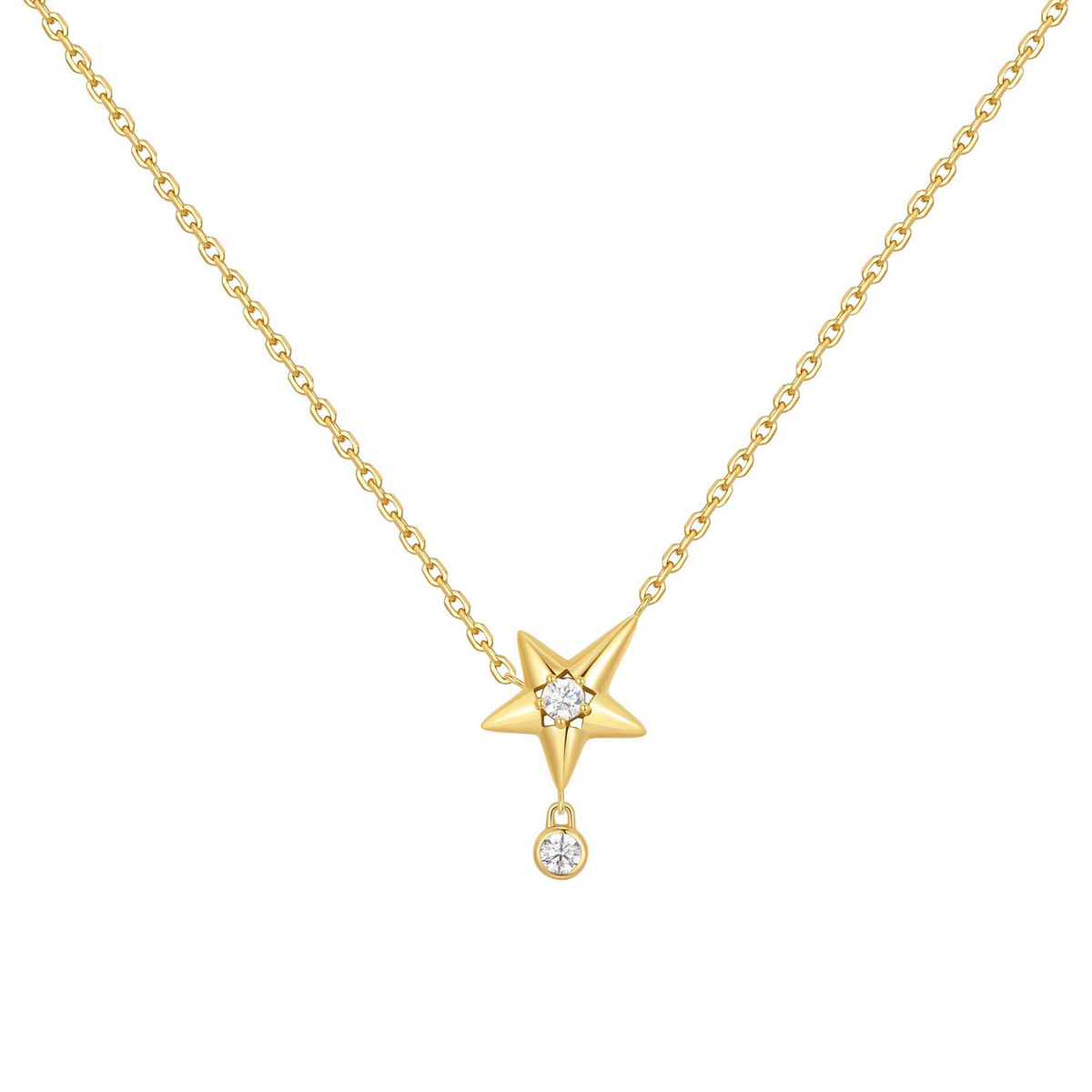Ania Haie Melodic Poet Gold Sparkling Star Drop Necklace S AH-N066-04G