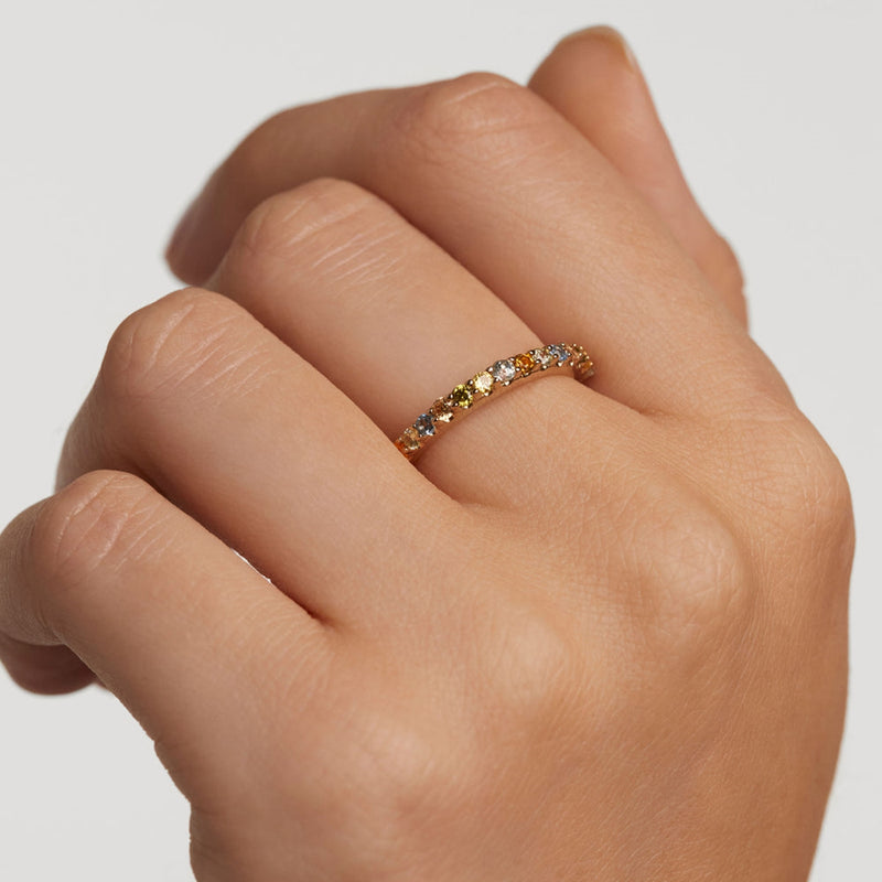 P D Paola Color 925 Sterling Silver Ring with Gold Plating AN01-C07-10-zoom-