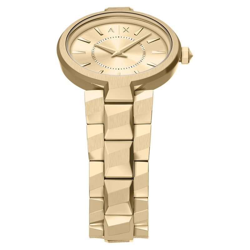 Armani Exchange Audora Round Gold Dial Watch AX4407-zoom-