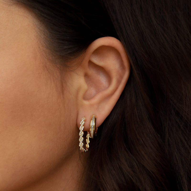 Karma Hinged Hoops 925 Sterling Silver Earhoops H447GP-zoom-