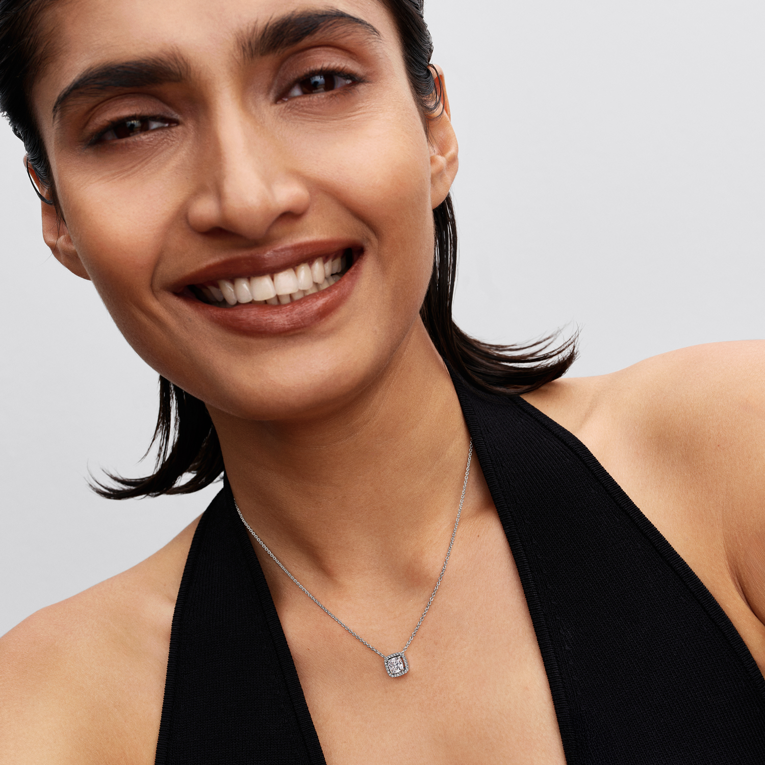 Pandora Timeless 925 Sterling Silver Halo Pendant Necklace 393560C02-45