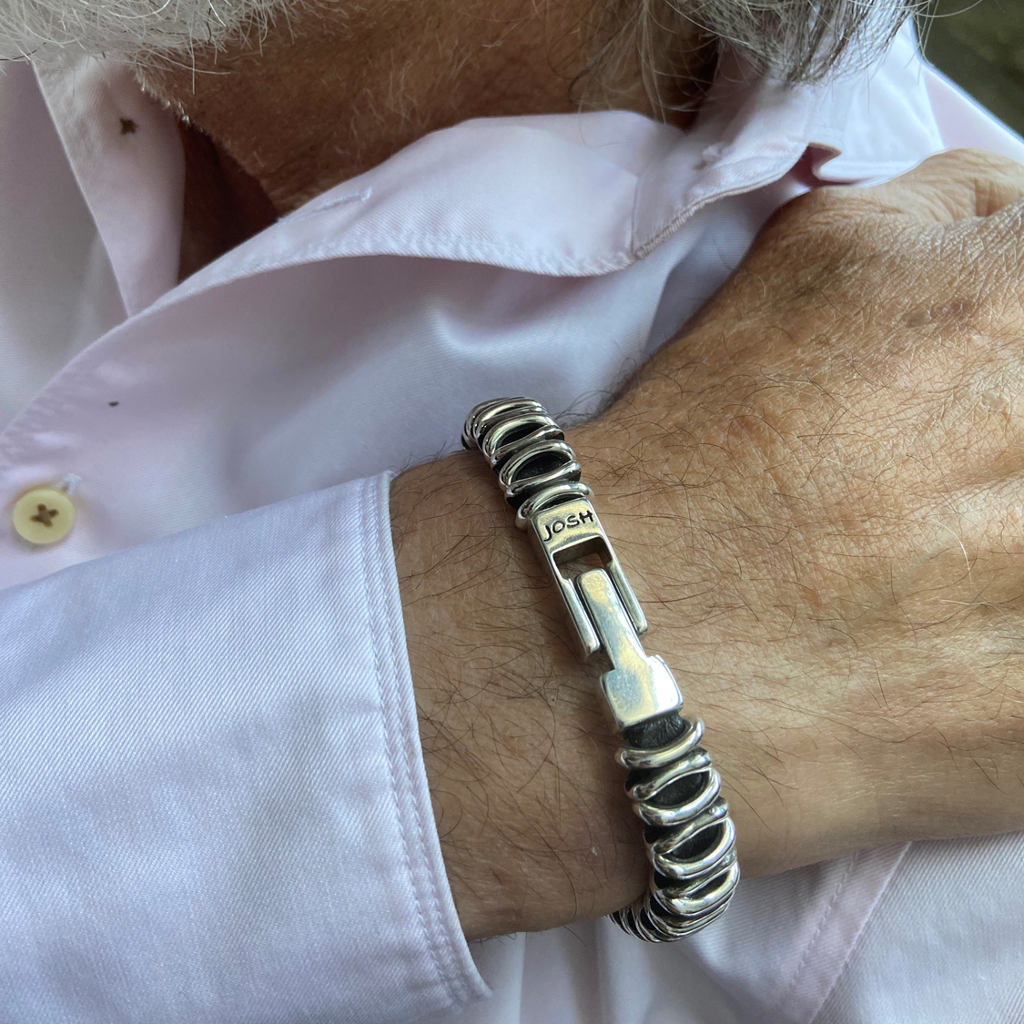 Josh Silver Alloy Bracelet 03559SL/NCLR/MED