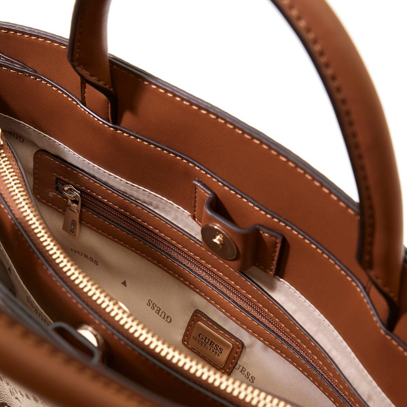 Guess Melinda Latte Logo Tri Comp Handbag HWJP99-2060-LTL-zoom-