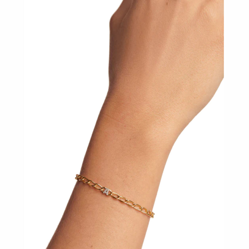 P D Paola 925 Sterling Zilveren Letter D Armband PU01-541-U Met 18K Gouden Plating-zoom-