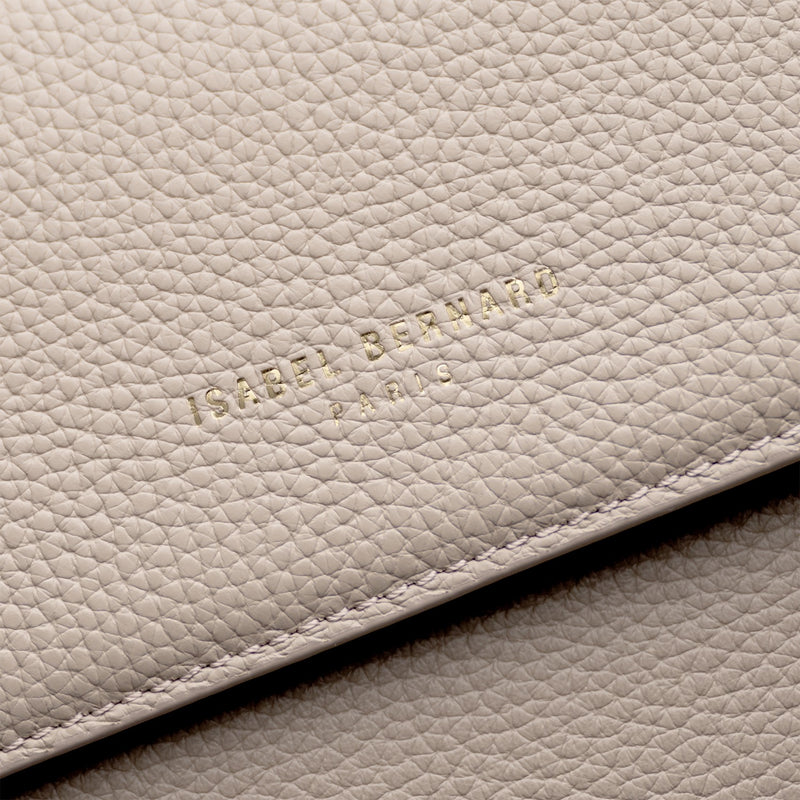 Isabel Bernard Femme Forte Heline Taupe Handtas van Kalfsleer IB21039-zoom-