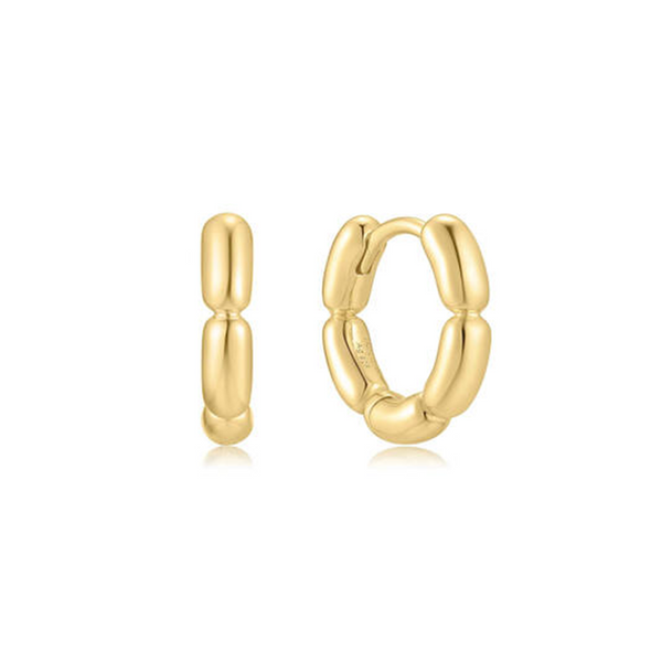 Ania Haie Reimaginer Gold Coloured Segmented Puffy Hoop Earrings AH-E069-02G