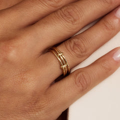 Isabel Bernard Cour d'Honneur Adora 14 karat golden 3-piece multiring IB330102-52