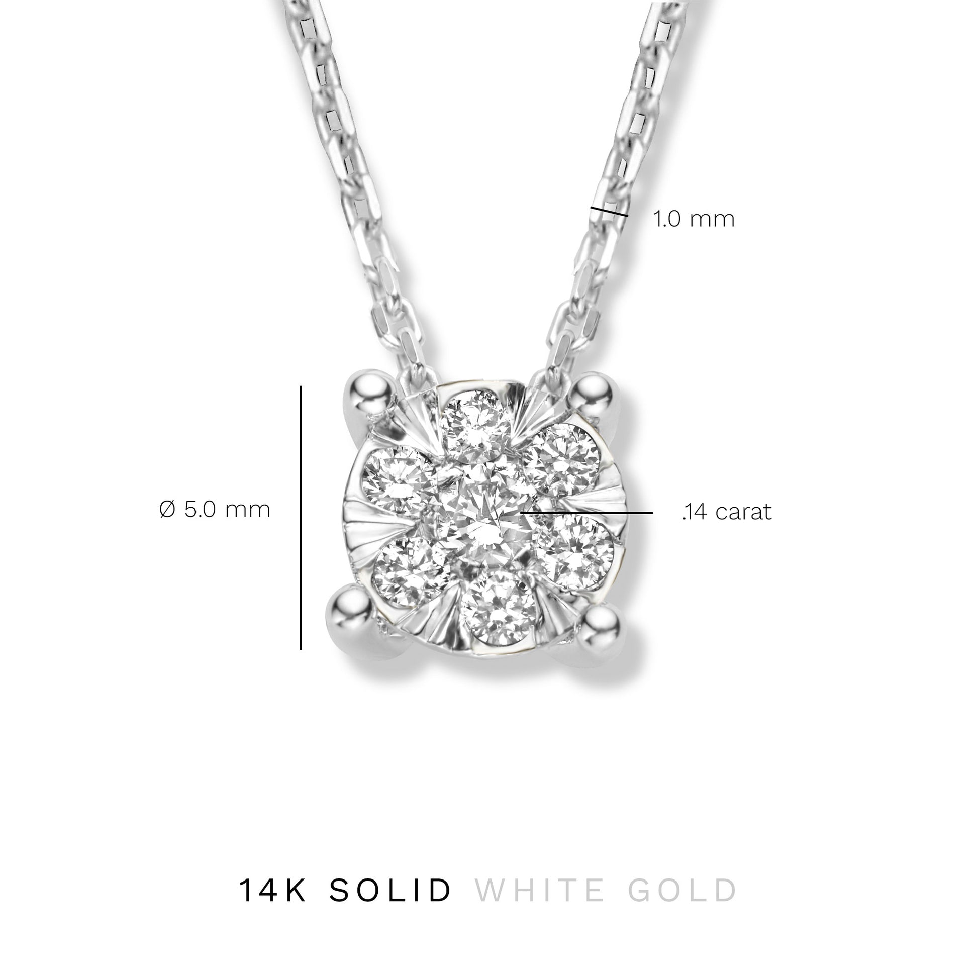 Isabel Bernard De la Paix Hanaé 14 Carat Whitegold Necklace | diamond 0.14 ct | IBD350010