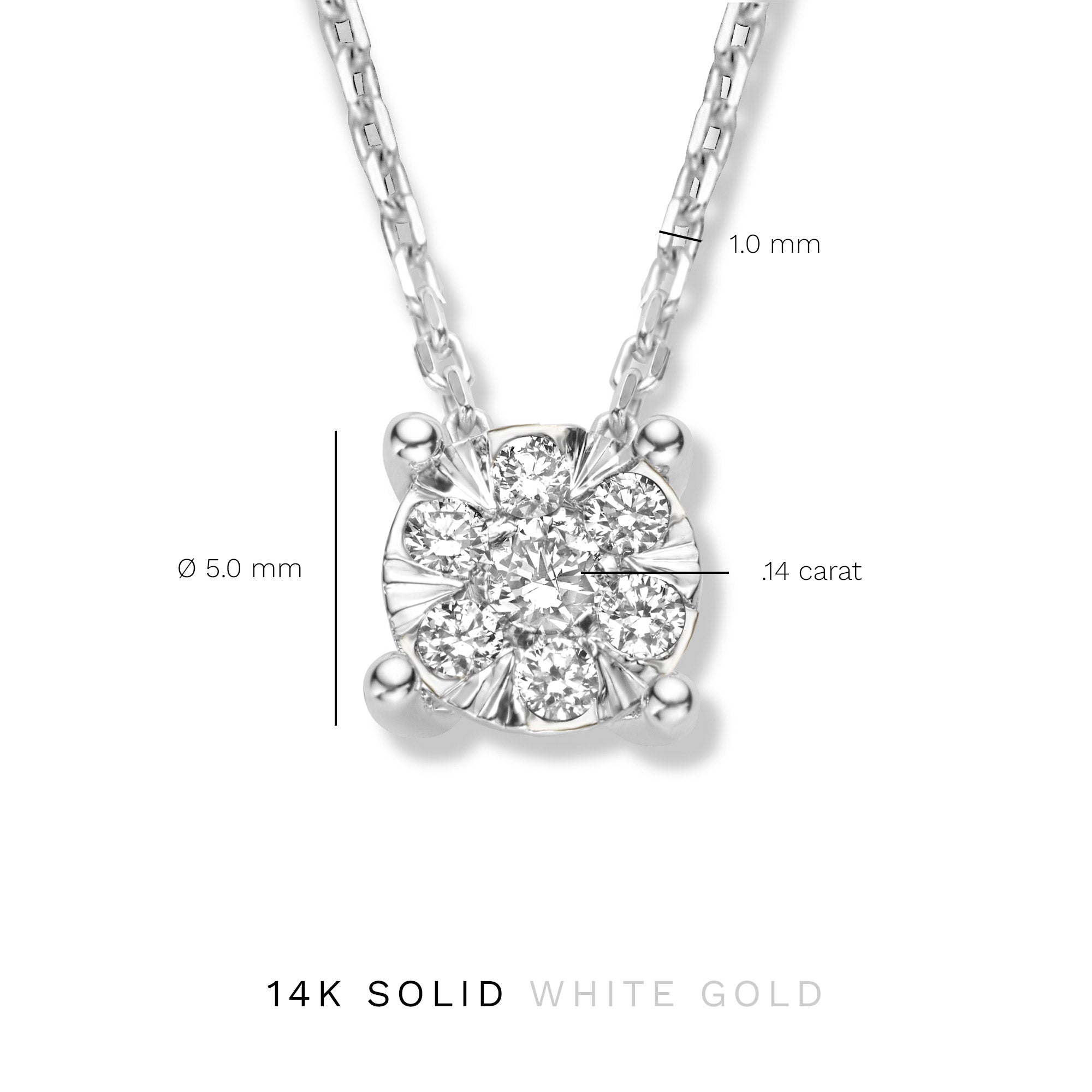 Isabel Bernard De la Paix Hanaé 14 Carat Whitegold Necklace | diamond 0.14 ct | IBD350010
