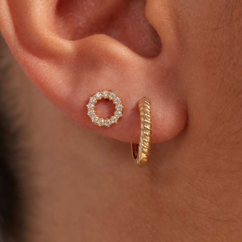 Beloro Jewels Monte Napoleone Ivet 9 karaat Oorknoppen met zirkonia steentjes BO360122-zoom-