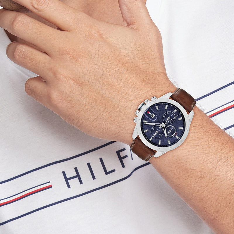 Tommy Hilfiger Jameson Silver and Blue Men's Watch TH1792195-zoom-