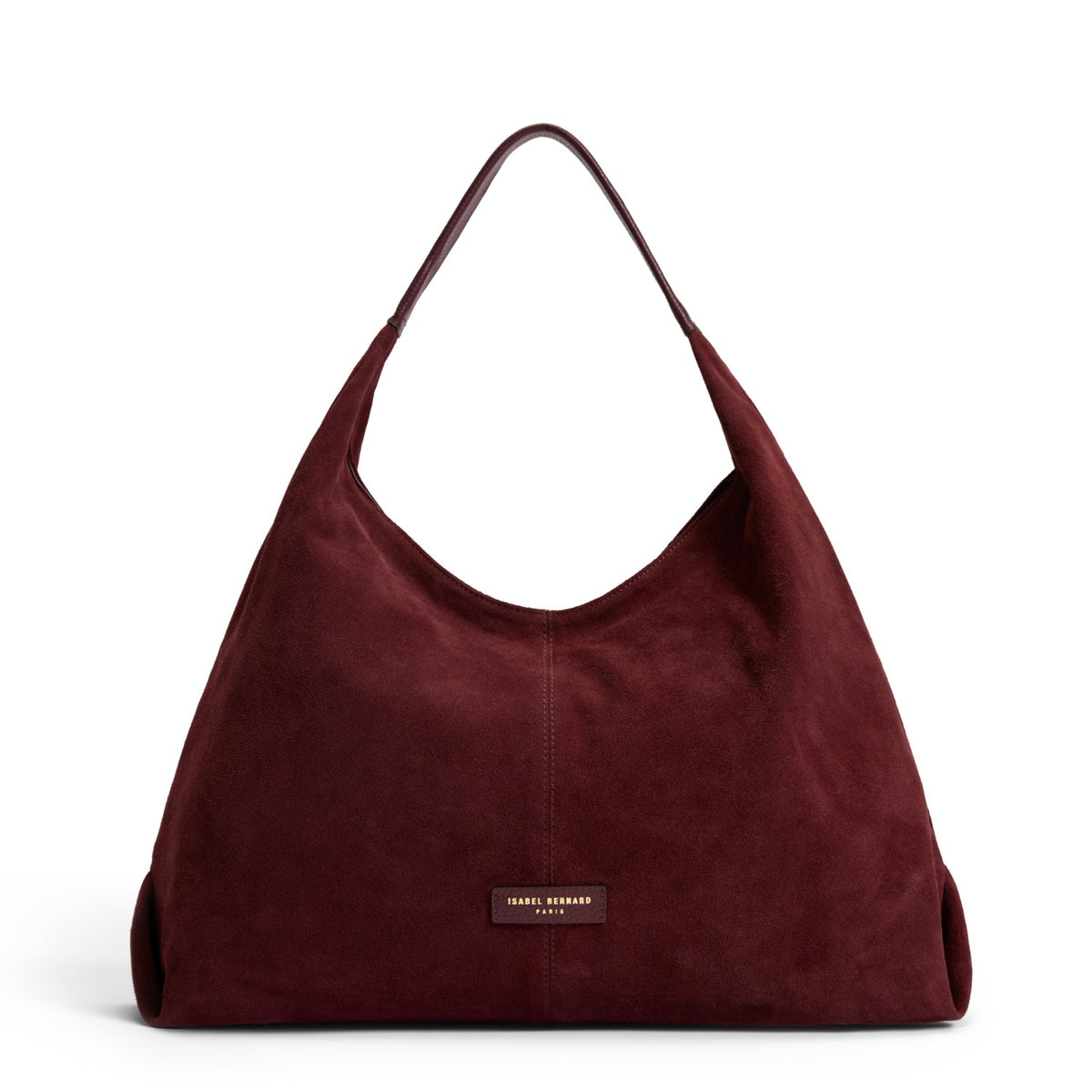 Isabel Bernard Honoré Grace dark bordeaux suede shoulder bag IB25093-152