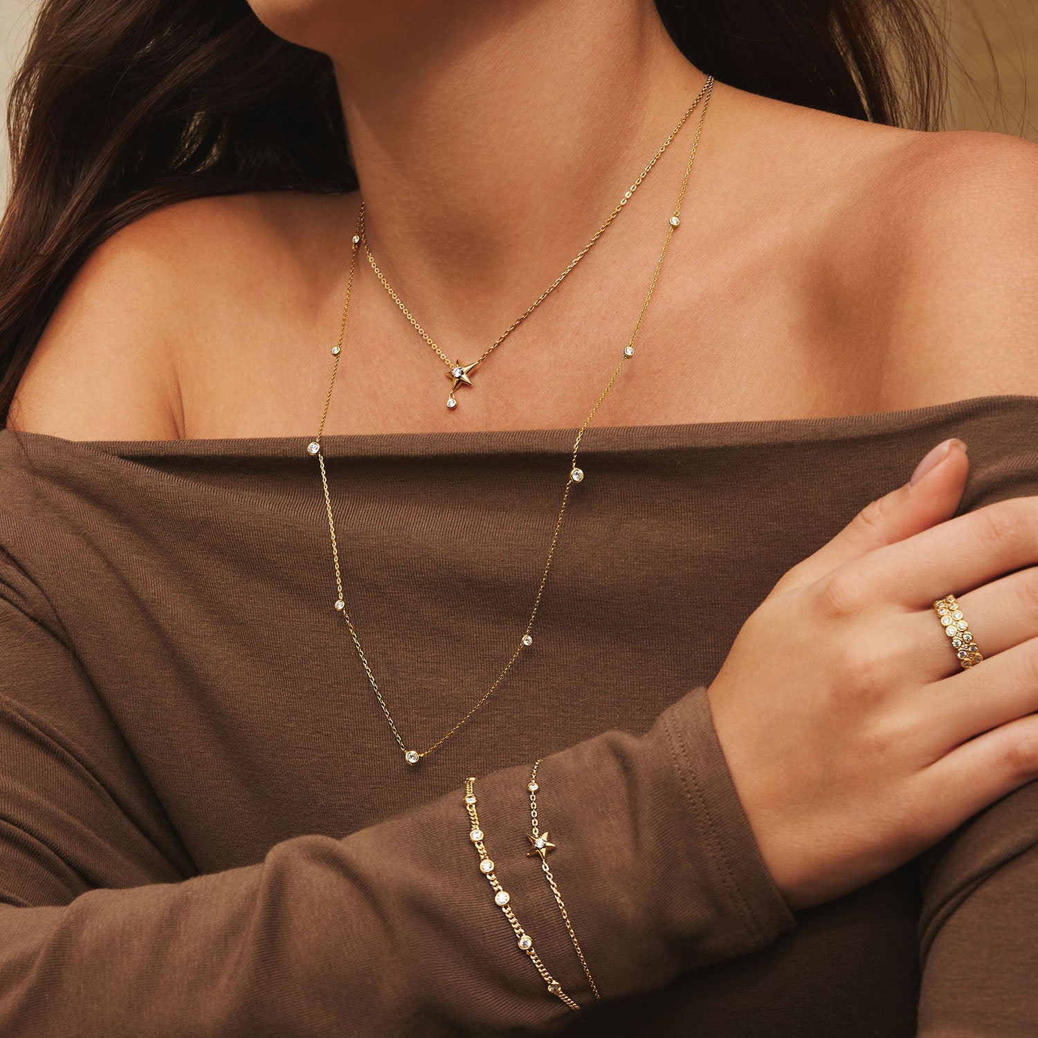 Ania Haie Melodic Poet Gold Multi Station Chain Bracelet S AH-B066-05G