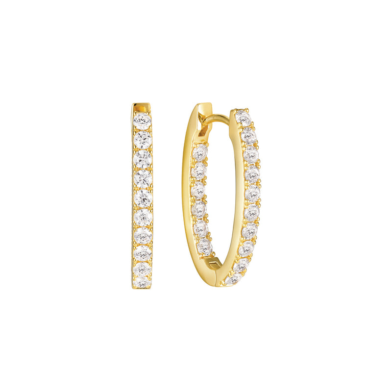 Sif Jakobs Ellisse 925 Sterling Silver Earrings SJ-E2312-CZ-YGwith18 Carat Gold Plating-zoom-