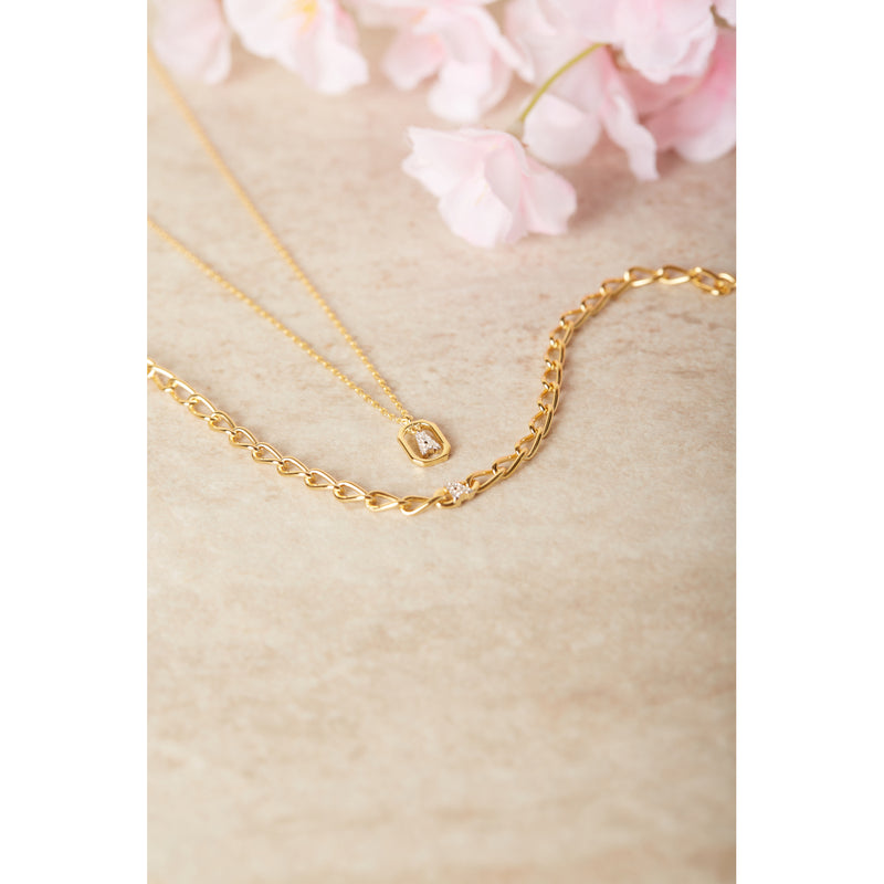 P D Paola 925 Sterling Zilveren Letter D Armband PU01-541-U Met 18K Gouden Plating-zoom-